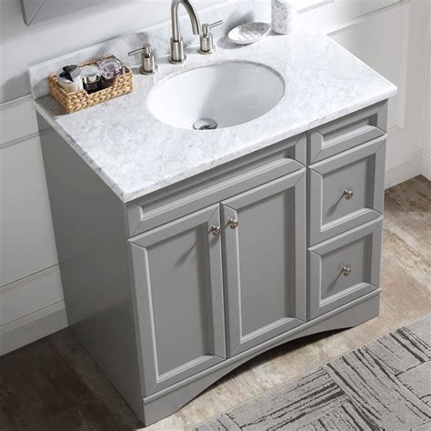 The top-selling product within Bathroom Vanities with Tops is the Vanity Art Ravenna 36 in. W x 18.5 in. D x 31.1 in. H Bathroom Vanity in Grey with Single Basin Top in White Quartz and Mirror. Can Bathroom Vanities with Tops be returned?